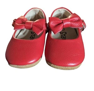 Starbie Soft Sole Crib Walking Mary Janes Size 4 Red Leather - Picture 1 of 6