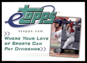 2002 Topps Traded & Rookies #NNO Albert Pujols eTopps - Foto 1 di 8