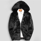 Winter Men's Real Mink Fur Short Coat Lapel Collar Hooded Parka Jackets Overcoat