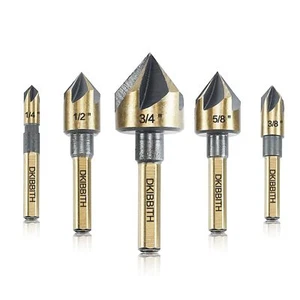 Countersink Drill Bit Set 5 Pieces High Speed Steel 82 Degree 5 Flute 6mm Rou... - Picture 1 of 6