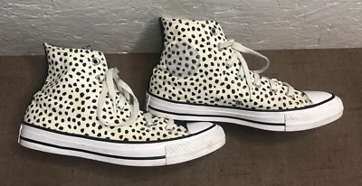 Zapatillas altas Converse para mujer de lona de leopardo cremoso talla 8 Chuck Taylor Foto 1 de 4