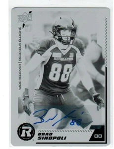 2020 Upper Deck CFL Printing Plate Autograph Brad Sinopoli 1/1 Ottawa Redblacks - Picture 1 of 1