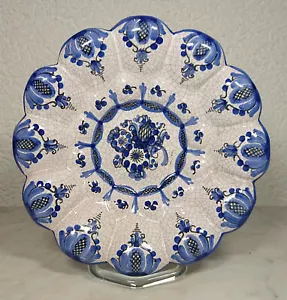 Teller Wandteller Sammelteller bäuerliche Keramik Volkskunst blau handbemalt - Bild 1 von 12