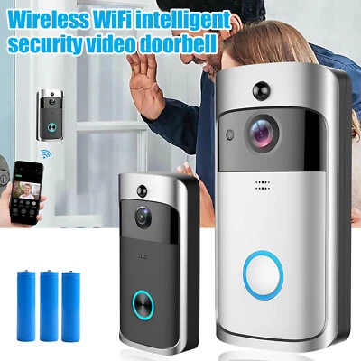 Wireless WiFi Video Doorbell Smart Phone Camera Door Bell Ring Intercom Security - image 1 of 4