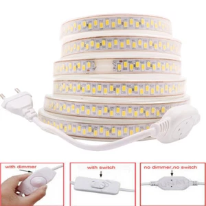 220V High Bright 5630 LED Strip Waterproof Flexible Tape Rope Light with EU Plug - Picture 1 of 30