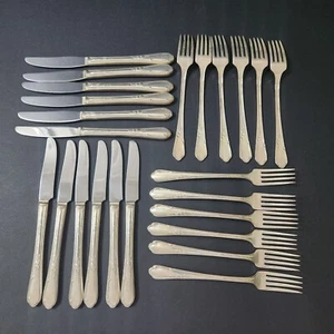 Wm A Rogers A1 Plus Flatware Oneida Silverplate 1936 Meadowbrook 24 Piece Set - Picture 1 of 9