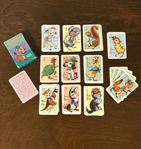 Vintage Whitman Animal Rummy Mini Card Game Complete Deck Of 44 & Instructions - Picture 1 of 21