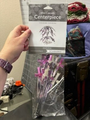 Pink Silver Crosses Mini Cascade Centerpiece Decor Religious Party Supplies - Image 1 of 2