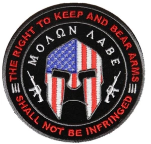 PARCHE DE CASCO MOLON LABE SPARTAN VEN Y TÓMALOS SEGUNDA PISTOLA DE ENMIENDA - Imagen 1 de 1