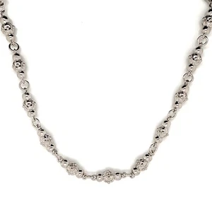Collar de cadena de zafiro de plata de ley 925 para hombre de 6,5 mm - Imagen 1 de 3