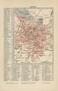 Stadtplan von AACHEN Original-Graphik 1885 - Picture 1 of 1