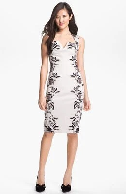 Vestido Vaina Satén Estampado 'Laurence' Halo Negro (Talla 0) Foto 1 de 3