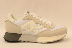 SUN68 Z35112 JAKI 2.0 BICOLOR ginnastica uomo in pelle e tessuto bianco 0101 - Foto 1 di 4