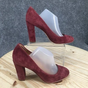 J.Crew Shoes Womens 9 Slip On Pumps Burgundy Suede Heels Casual Round Toe - Picture 1 of 16
