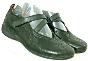 Wolky Black Snakeskin print Strap Mary Jane Flats Shoes EU 37 Women's 6.5 - Picture 1 of 9