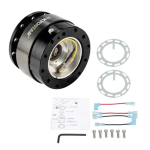 New Black Quick Release Steering Wheel Control Hub Snap Off Adapter ‘Ding’ Sound - Picture 1 of 8