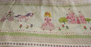 CYNTHIA ROWLEY Kids Princess & Unicorn Quilt 64 X 80 Cotton Nice - Picture 1 of 16