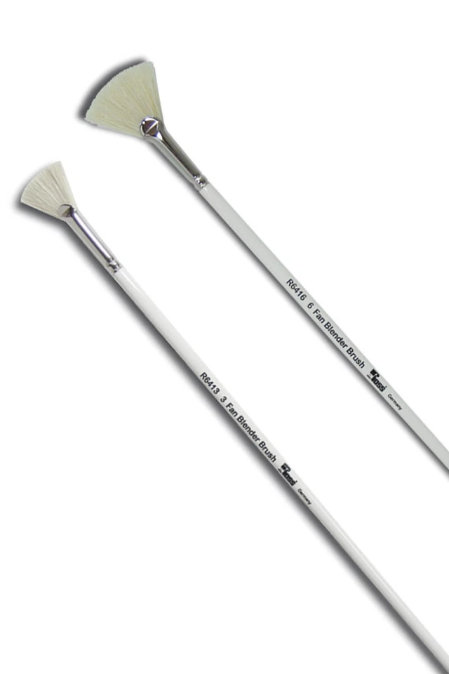 Bob Ross Pinsel Set Ölfarben Landschaftsmalerei Fächerpinsel Nr 3 + 6 Borsten