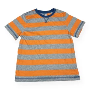 Maglietta a righe Hanna Andersson bambini 8 grigio arancione cotone blu - Foto 1 di 6