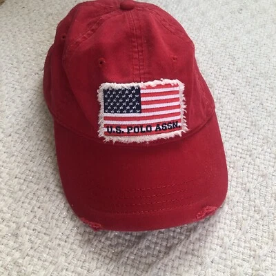 U.S Polo Assn.  Gorra gorra roja con correa ajustable trasera bandera americana Foto 1 de 4