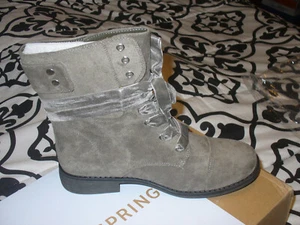 Call It Spring Telling WONEN'S Lace Up Combat Boots,Charcoal, 9M NWT - Picture 1 of 7