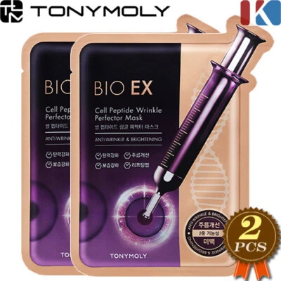 TONYMOLY Bio EX Cell Peptide Wrinkle Perfector Mask 30g x 2pcs Korean Skin Care - Image 1 of 3