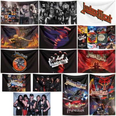 Póster tapiz bandera banda rock heavy metal Judas Priest + ojales de latón Foto 1 de 4
