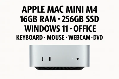 Apple Mac Mini M4 •  16GB RAM • 256GB SSD • Windows 11 • Office • Extras - Image 1 of 4