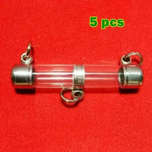 5 pcs Thai Handmade Amulet Crafts Takrud Takrut Tube Casing, Case, Frame 3 Hook - Picture 1 of 3