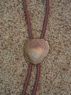 Impresionante corbata Western Bolo de piedra natural rebanada de ágata marrón pulido Foto 1 de 4