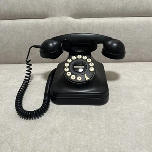 Pottery Barn GRAND PHONE • Push Button • Vintage Retro Rotary Style • BLACK - Zdjęcie 1 z 13