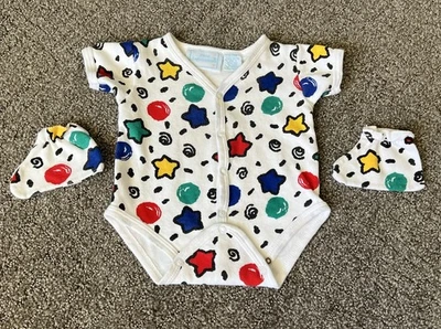 Body de bebé con mitones retro First Impressions de colección 6-9 meses 100 % algodón Foto 1 de 4