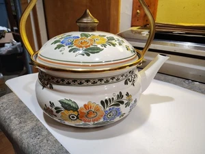 Vintage Villeroy & Boch Alt Amsterdam, Florals: Metal Kettle & Lid Enamelware - Picture 1 of 7