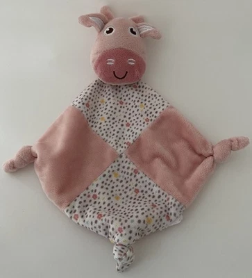 5604🌟Doudou Vache Plat Mouchoir TOM ET KIDDY Rose Bisous D'ange - Photo 1/3