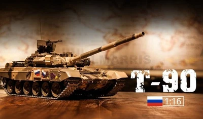 HENG LONG 3938-1UPG 1/16 RC Russian T-90 Main Battle Tank, metal arm, stell wave - Immagine 1 di 4