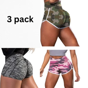 Bundle Lot 3 Women's Workout Shorts Scrunch Booty Gym Yoga Sports Athletic Sz S - Picture 1 of 8