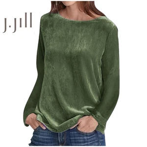 Pure Jill Velour Pullover Gr. Medium olivgrün J.Jill - Bild 1 von 7