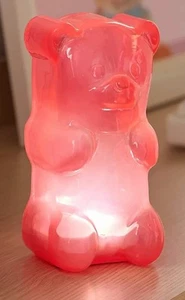 Pink Gummy Bear Night Light 7"x 3.5" Silicone Urban Outfitters Retro Vintage 90s - Picture 1 of 6