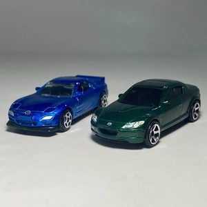 MotorMax #6023 1999 Mazda RX-7 Blue & 2004 Matchbox RX-8 Green 1:64 Diecast Lot - Picture 1 of 22