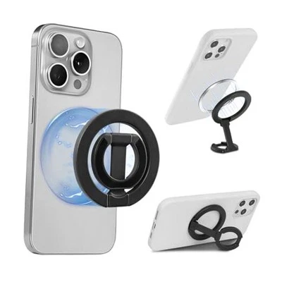 Magnetic Ring Holder Grip, Adjustable MagSafe-Compatible Phone Ring Black - Изображение 1 из 4