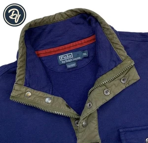 VTG XL Polo Ralph Lauren 1967 " High Trek " Dark Blue Heavy Knit Cotton Sweater - Picture 1 of 12