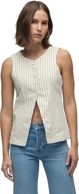 Chaleco de esmoquin HUDSON para mujer, XL, denim elástico a rayas Foto 1 de 4