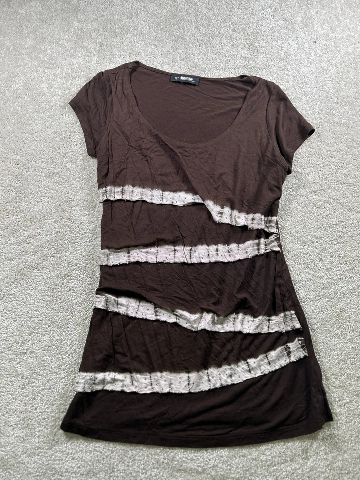 Рубашка женская INC International Concepts средняя с блестками в полоску туника летняя футболка - Изображение 1 из 4