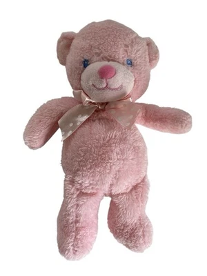 First & Main 2015 Babykins Pink Teddy Bear 10” Plush with Bow #2823 - Image 1 of 4