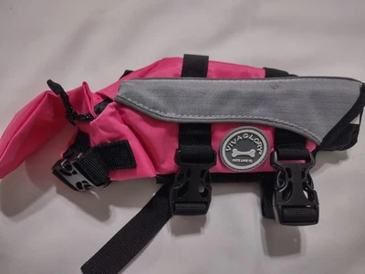 Vivaglory Dog Life Vest - Pink & Grey SMALL  Life Jacket for Dogs great Preowned - Image 1 of 4