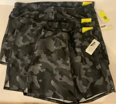 Pantalón Corto All in Motion NEGRO CAMUFLAJE Cualquier Deporte S XL XXL 3 Bolsillos Elástico y Corbata FORRADO Foto 1 de 4