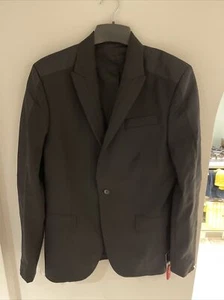Seltener schwarzer Anzug Smart Freizeit Les Hommes Jacke Mantel für Herren brandneu mit Etikett Größe EU 50 UVP £730 - Bild 1 von 5