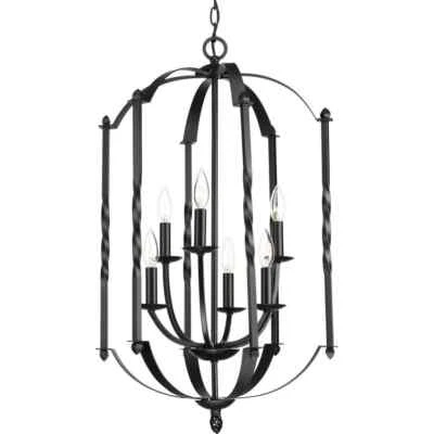 Progress Lighting Greyson Collection 6-Light Black Chandelier P3577-31 - Image 1 of 4