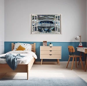 3D Fake Window Manchester City Football Stadium Wall Art Vinyl Sticker Decal - Picture 1 of 4