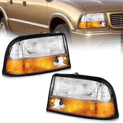 Headlights For 1998-2004 GMC Sonoma S-15 1998-2001 Jimmy Oldsmobile Bravada Pair Foto 1 de 4